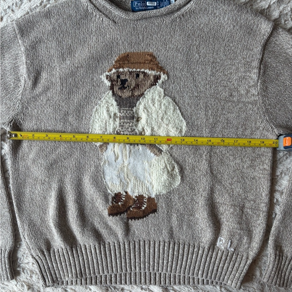 Ralph Lauren Beige Bear Sweater S - Picture 4 of 6